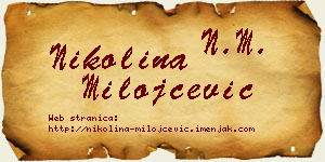 Nikolina Milojčević vizit kartica